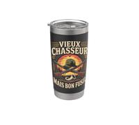 Vieux Chasseur Mais Bon Fusil Passion Chasse Gobelet isotherme en acier inoxydable double paroi