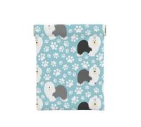 Vieux Chien de Berger Anglais Fond avec Pattes dessinées à la Main Dessin animé Mignon, Portefeuille à Presser Sac de Rangement pour Femmes Petit Porte-Monnaie Pochette de Changement