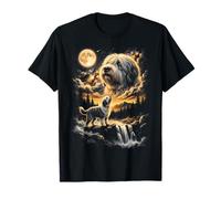 Vieux Chien de Berger Anglais Hurlant à la Lune T-Shirt