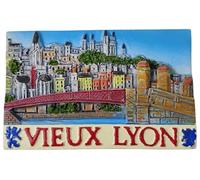 Vieux Lyon France Aimant de réfrigérateur 3D Souvenir Voyage Réfrigérateur Décoration Magnétique Autocollant Craft Collection