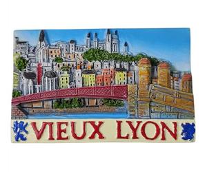Vieux Lyon France Aimant de réfrigérateur 3D Souvenir Voyage Réfrigérateur Décoration Magnétique Autocollant Craft Collection