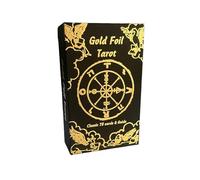 Vieux Monde Express Jeu de tarot en feuille d'or | Cartes et guide en PVC imperméable de qualité supérieure