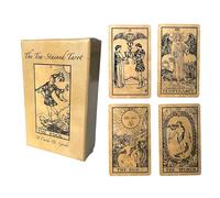 Vieux Monde Express Tarot et guide The Tea Teed | Finition lin | Cartes de tarot classiques | 78 cartes | Taille complète | 11,9 x 7,9 cm |