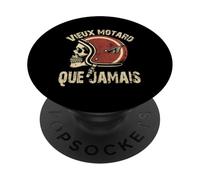 Vieux Motard Que Jamais Biker Pilote Moto Classique PopSockets PopGrip Adhésif