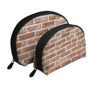 Vieux Mur de Briques, Trousse de Maquillage Coquille Femme Petit Porte-Monnaie Trousse de Toilette Trousse à cosmétiques 2 pièces
