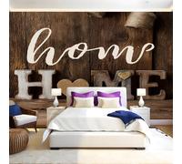 Vieux Mur En Bois Papier Peint 300 x 210 cm Lettres rétro en grain de bois Papier Peint Panoramique Tapisserie Photo Poster Intissé Mur Moderne Décor Murale Salon Chambre á Coucherr Bureau