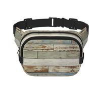 Vieux sac banane carré double couche avec impression intégrale, tissu sergé durable, sac banane multi-poches pour sports de plein air voyage