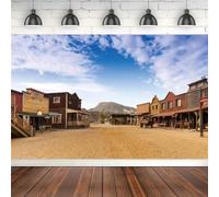 Vieux Western Cowboy Town Photographie Toile De Fond Wild West Style Bar Wagon Carriage Fond pour Photo Enfant Homme Adulte Photo Booth 300cmx200cm