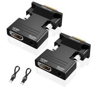 VIEVRE 2 pièces HDMI vers VGA, Adaptateur HDMI Vga avec Prise Jack 3,5 mm, Adaptateur HDMI vers VGA, Adaptateur HDMI vers VGA pour PC, Ordinateur Portable, Moniteur VGA, PS4/3 Xbox, HDTV et Plus