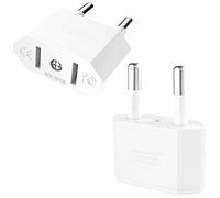 VIEVRE Lot de 2 adaptateurs USA vers EU, adaptateur USA, adaptateur UE vers USA, adaptateur UE vers USA, adaptateur de prise européenne, certification CE, adaptateur USA pour appareils avec bloc