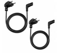 VIEVRE Lot de 2 câbles d'alimentation C7 - 1,5 m - Fiche européenne à 90° | Câble d'alimentation Euro vers C7 pour PS3, PS4, PS5, récepteur TV, appareils ménagers, universel, 2 broches, 90°