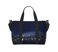 View of Earth Sac fourre-tout à bandoulière avec fermeture éclair Style décontracté pour week-end et shopping, Noir , Taille unique, Sac de voyage