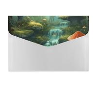 View of Fantasy River Organiseur de documents en accordéon à 6 poches avec étiquettes, enveloppes en plastique avec fermeture à pression 33 x 23 cm