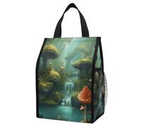 View of Fantasy River Sac à déjeuner isotherme avec deux poches latérales, sac isotherme pliable, étanche, réutilisable, pour le travail, les voyages, le bureau, la plage