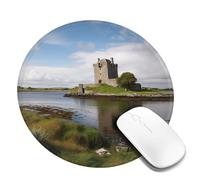 View of The Dunguaire Castle Tapis de souris rond de 20,3 cm, confortable, bords cousus base en caoutchouc antidérapant, tapis de souris imperméable lavable pour ordinateur portable, pour la maison et