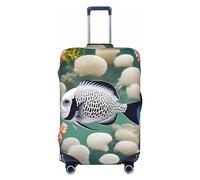 View Of The Seine Housse de bagage de voyage lavable et résistante aux rayures pour bagages de 45,7 à 81,3 cm, Poissons tropicaux blancs, XL