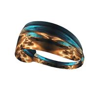 View under the moon Bandeau extensible antidérapant anti-transpiration pour homme et femme - Bandeau d'entraînement pour gym, course à pied, yoga, tennis