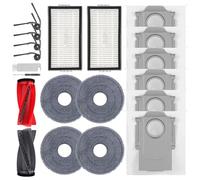 VIEWALL Accessoires pour Roborock Saros 10R Aspirateur, 1 Brosses Principales, 2 Filtres HEPA, 6 Sacs à Poussière, 4 Lingettes, 4 Brosses Latérales, 1 Brosse, 1 Tournevis, 20 Pièces de Rechange
