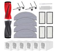 VIEWALL Saros 20 Sonic Accessoires pour aspirateur Roborock Saros 20 Sonic, 1 Brosse Principale, 4 filtres HEPA, 6 Sacs à poussière, 4 lingettes, 4 brosses latérales, 1 Brosse, 22 pièces de Rechange