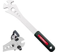 ViewReal Clé à pédale de vélo, multifonctionnelle, pour VTT, avec poignée extra longue, clé plate de 15 mm, outil de retrait de pédale 9/16" et trou hexagonal de 6/8/10 mm