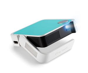 ViewSonic M1 Mini Vidéoprojecteur de poche WVGA, 120 LED lumens, Hauts-parleurs 2x 2W, USB Type A, durée de vie jusqu'à 30 000 heures, Blanc
