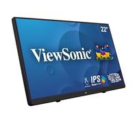 ViewSonic TD2230 Moniteur à écran Tactile 22" Full HD, capacitif projeté 10 points, 200 nits, VGA, HDMI, DisplayPort, 2x USB, hauts-parleurs, design en présentoir, Noir