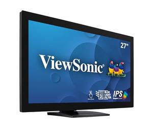 ViewSonic TD2760 Moniteur à écran Tactile 27" Full HD, 10 points Touch capacitif projeté, 200 CD/m², VGA, HDMI, DisplayPort, 2 x USB, Haut-parleurs, Noir