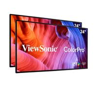 ViewSonic VP2468A_H2 Lot de 2 moniteurs IPS 1080p avec ergonomie avancée, ColorPro 100% sRGB REC 709, LUT 3D 14 Bits, Soin des Yeux et USB C 65 W pour la Maison et Le Bureau