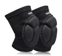 Viexpand 2 Pièces Genouillère de protection,Réglable Genouillères de Protection Anti-collision Éponge Épaisse Genouillere Sport,Respirant et confortable,Amortissement,Noir,M