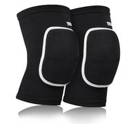 Viexpand Lot de 2 Genouillères de Protection, Genouillères de Sport, épais éponge Antidérapant, Sport Unisexes Genouillere-Protection Genoux,Respirant,pour Handball, Basketball, Course à Pied,Noir,S