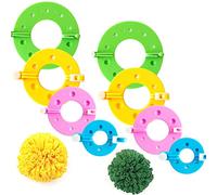Viexpand Pompom Makers, Outil de fabrication de pompons, 4 tailles DIY Fabrication Artisanale, L'appareil pour Faire des Pompons, Kits de Tricot