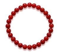Vifaleno Bracelet Corail, Naturel, Rouge, 4 mm, Extensible