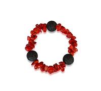 Vifaleno Bracelet en herbe corail rouge, heptagone, 33x17x8mm