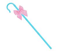 Vifcotlyp Canne et nœud Papillon Shepherd, Canne en Plastique Shepherd Hook Stick Blue pour Femmes pour Halloween, Cosplay et fêtes