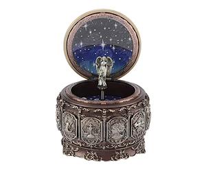 VIFERR Boîte à Musique Vintage du Zodiaque Boîte à Musique 12 Constellations avec Déesse Rotation Scintillante Lumière LED Boîte à Musique en Résine pour Anniversaire Noël Saint Valentin, Capricorne