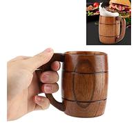 VIFERR Chope à Bière En Bois, Tasse à Bière En Bois Naturel Rétro Grande Capacité Chope Bière Classique Médiévale Tasse Boire Avec Poignée Pour Whisky Café Thé Cadeau Pour Homme Accessoires De Bar
