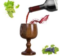 VIFERR Coupe en Bois élégante, Coupe de Vin, Tasse en Bois pour vin café thé au Lait, 150 ml, Naturel, Uni, Réutilisable, Vintage, Adulte, Casual, Party, Maison, Voyage, Office, Outdoor