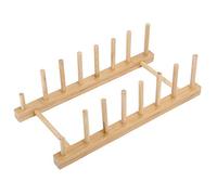 VIFERR Égouttoir à vaisselle en bois de bambou, séchage égouttoir, support de rangement pour plat/assiette/bol/tasse/pot couvercle/livre, organisateur de cuisine