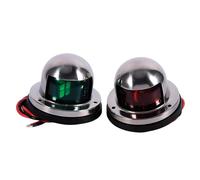 VIFERR Feux de Navigation de Bateau, 2 Pièces 12V Acier Inoxydable Rouge et Vert LED Lampe de Navigation Marine Feu de Signalisation Étanche Accessoire de Yacht