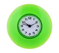 VIFERR Horloge Murale en Plastique, Mini Horloge Murale à Aspiration, Horloge Numérique à Quartz étanche, Amovible pour Cuisine, Bureau, Douche, Décoration (Vert)