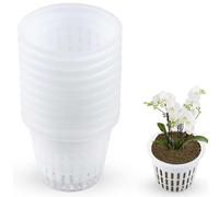 VIFERR Lot de 10 Gobelets en Filet De Jardin - Pot De Plantation Hydroponique en Filet pour Plantes De Pépinière en Plastique(Blanc)