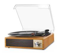 VIFLYKOO Platine Vinyle Bluetooth 5.4, Tourne-Disque avec Haut-Parleurs Stéréo Intégrés, 3 Vitesses (33/45/78 Tours/Min), Lecteur Vinyle Compatible avec RCA, USB et Entrée/Sortie AUX, Bois