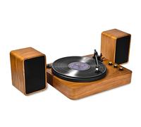 VIFLYKOO Platine Vinyle Bluetooth avec Haut-Parleur HiFi, Lecteur Vinyle Vintage 33/45/78 RPM, Auto-Stop, Cellule AT-3600L, Sorties AUX/RCA, Idéal pour Cadeau et Décoration