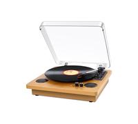 VIFLYKOO Platine Vinyle, Tourne-Disque Bluetooth 5.4 avec Haut-Parleurs Stéréo Intégrés, 3 Vitesses 33/45/78 RPM, Lecteur Vinyles Compatible avec Gravure USB, Entrée AUX, Sortie RCA, Idée Cadeau