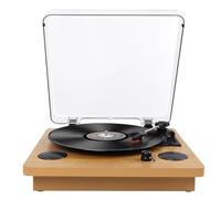 VIFLYKOO Platine Vinyle, Tourne-Disque Bluetooth avec 3 Vitesses 33/45/78 RPM, 2 Haut-Parleurs Stéréo Intégrés, Lecteur LP, Conversion Vinyle en MP3, Entrée AUX, Sortie RCA, USB, Idée Cadeau