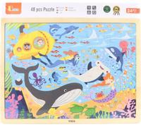 Viga 44583 Puzzles sur un bloc de 48 éléments - Apprendre à connaître la mer et ses habitants