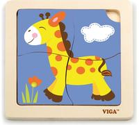 puzzle en bois girafe 4 pièces Multicolore G