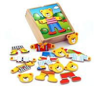 Viga - Puzzle d'encastrement pour Bébé Petit ourson veut s'habiller - A partir de 18 mois
