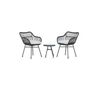 Vigasalon 2 fauteuils, 1 petite table d'appoint noire.
