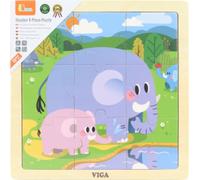 VIGA Handy Puzzle en bois avec éléphant 9 pièces